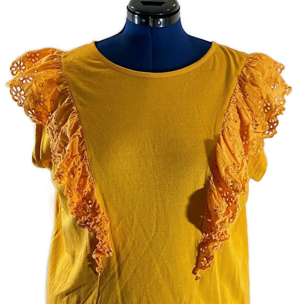 Rachel Parcell Ruffled Orange T-Shirt - Picture 9 of 9